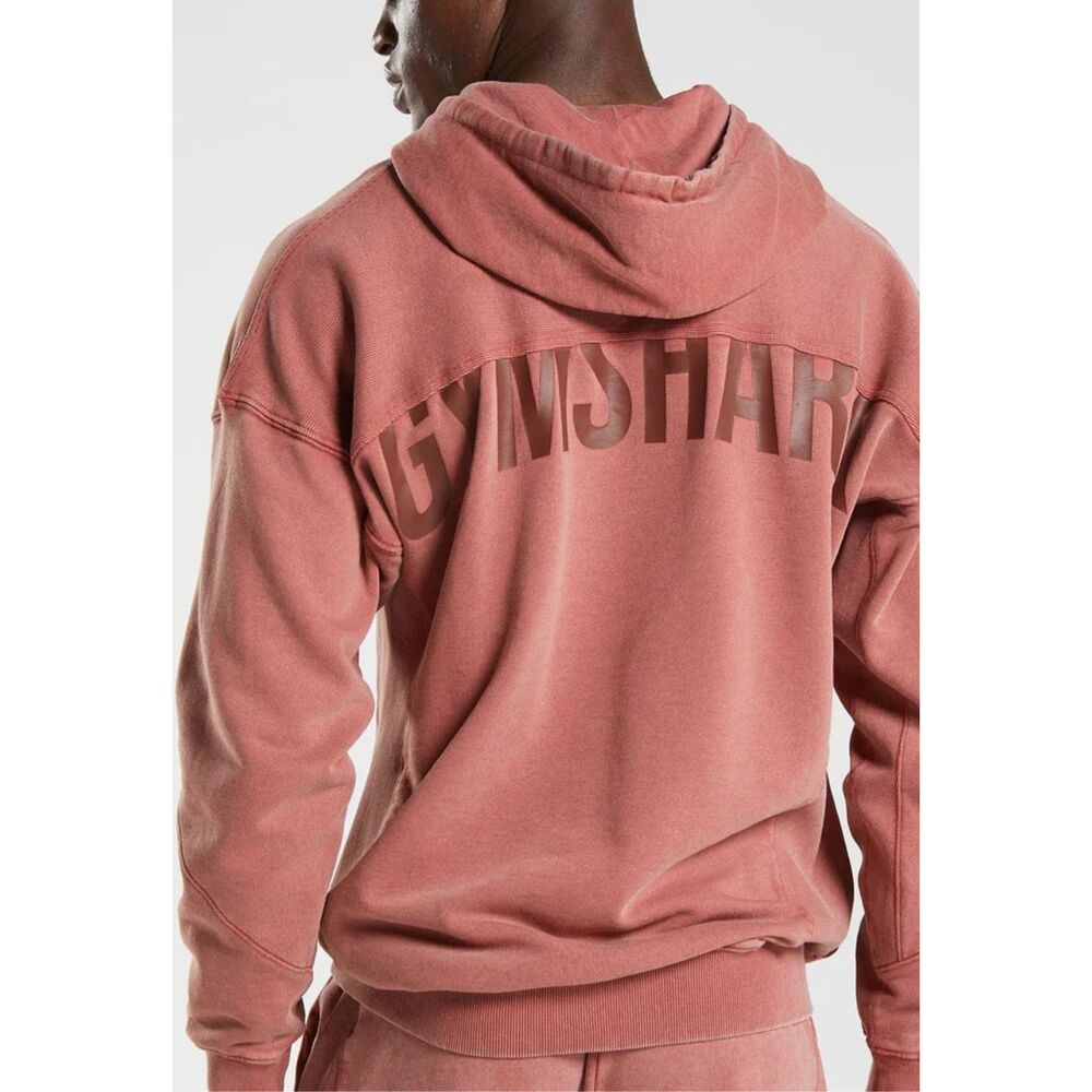 Gymshark Power Washed Hoodie Oversized Rose Brown Men’s size XXL Big and Tall - Picture 2 of 8